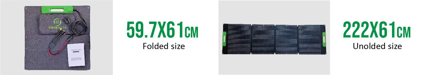 Solar panel folded size Power Nation