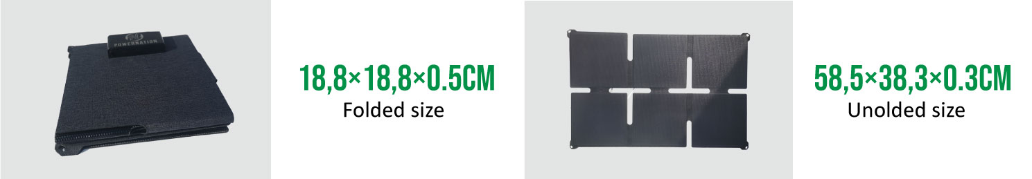 Solar panel folded size PowerNation